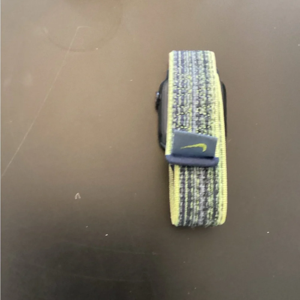 Apple Watch with Pink and Beige Woven Sport Loop Band